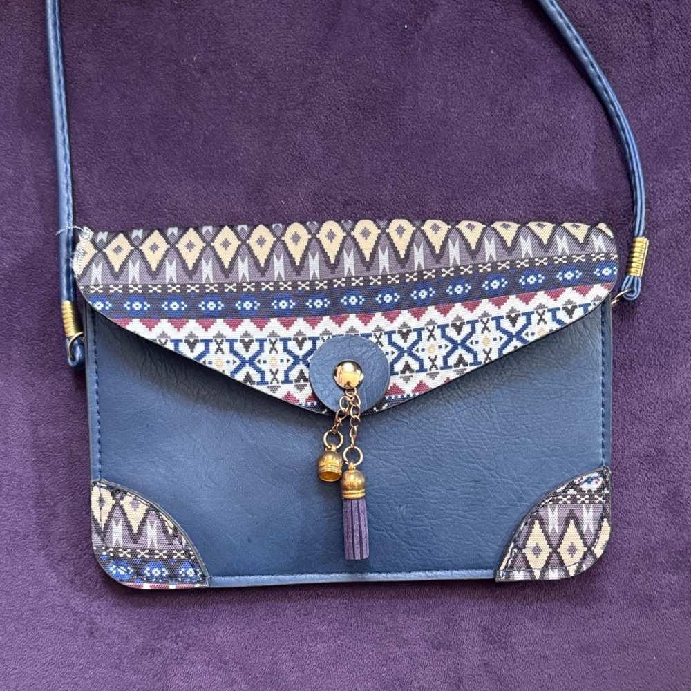 Stylish Blue Patterned Women's Bag